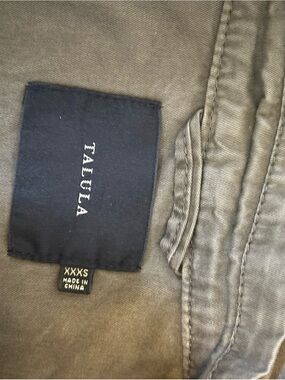 Talula Utility Jacket in Olive Green with Navy Label